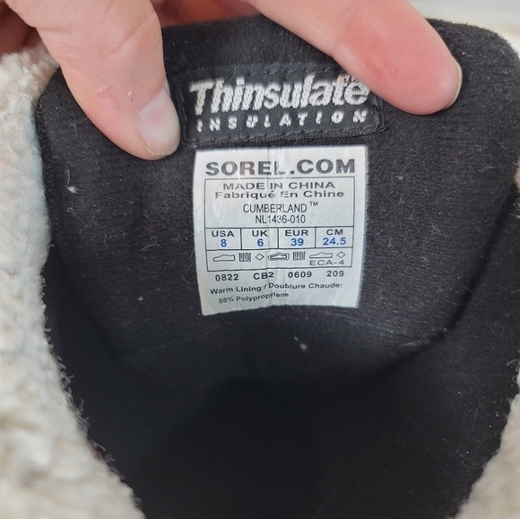 SOREL CUMBERLAND BOOTS IN BLACK, SZ 8 - Picture 13 of 16